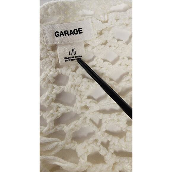 Garage Cover Up Off White Crochet Flowry Top/Blouse Size Large - Picture 5 of 6